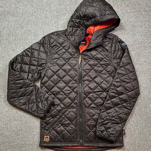 OOSC Men's Ski / Snowboard Black Puffer Hoodie Jacket Coat Size Mens Medium